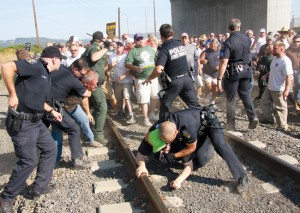 EGT police brutality. Dawn Des Brisay photo.